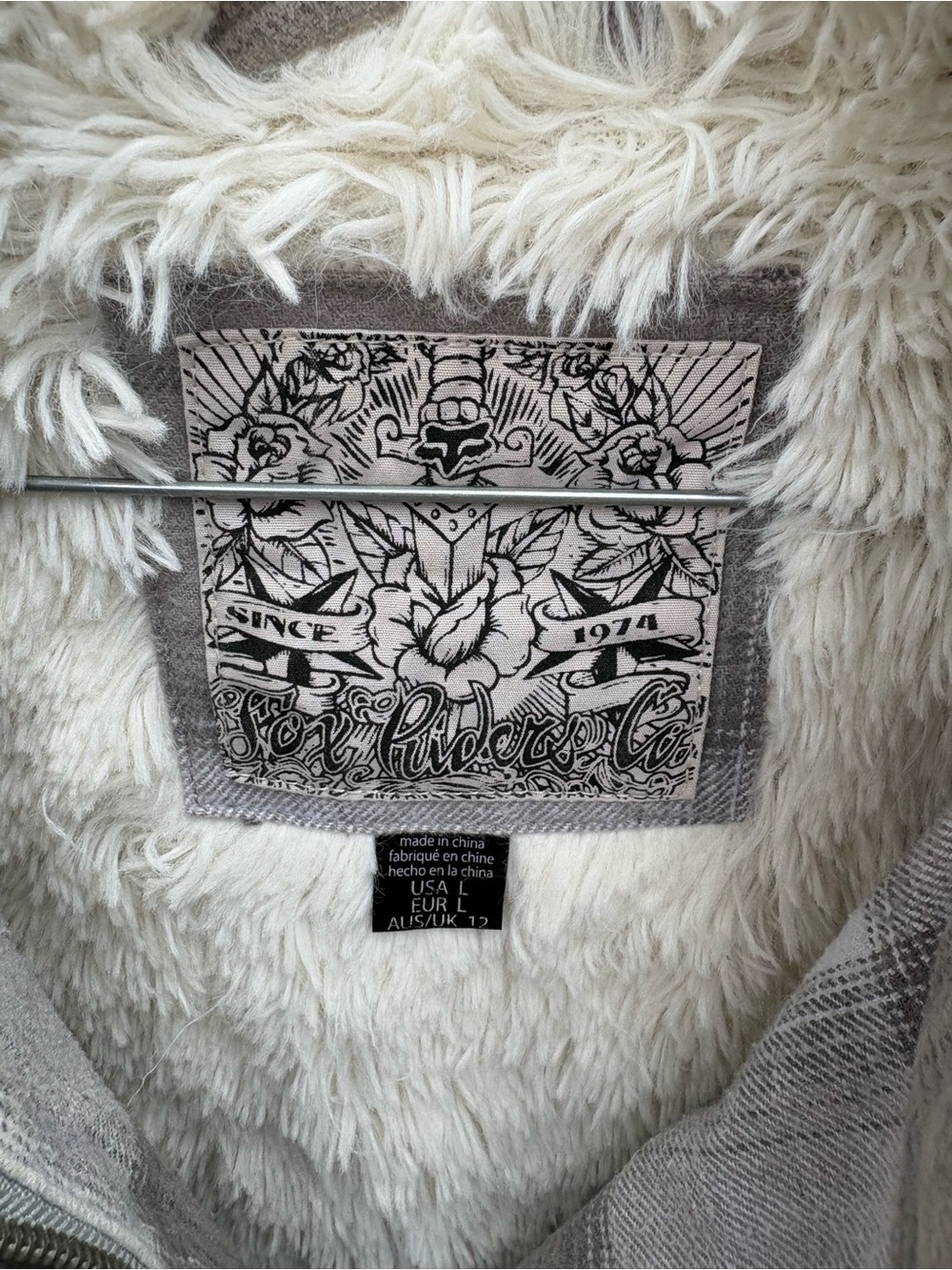 Fox Plaid Gray and White Hooded Bomber Jacket - Picture 2 of 3